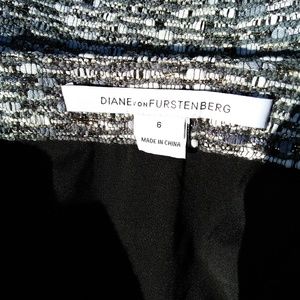 Diane von Furstenberg Coletta leather raffia skirt